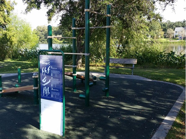 Exercise station at the LSU lakes park