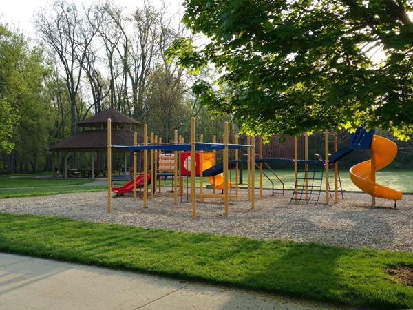 Play structure at Riverside Park