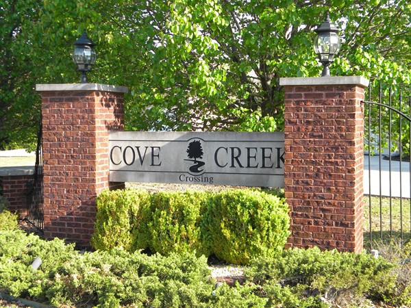 Entrance to Cove Creek Crossing on Hwy 67 east of I-65 in Priceville, Alabama