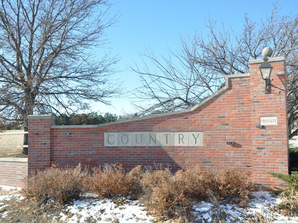 Country Acres entrance - a private acreage development in extreme south Lincoln.