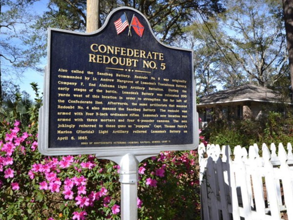One of many Civil War Historical Markers throughout Spanish Fort Estates