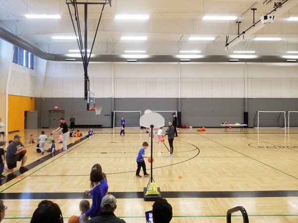 Basketball practice at the Raymore Community Center, by Canter Ridge, in Raymore