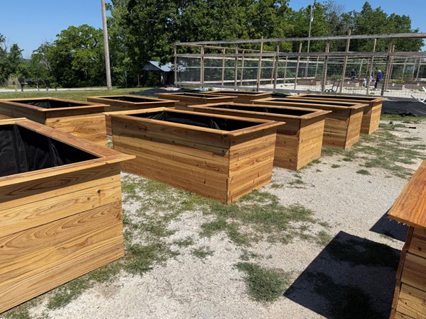 Planters for the new Community Garden at the Forsyth Senior Center