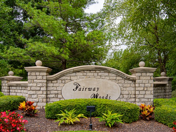 Entry monument for Fairway Woods in Overland Park 