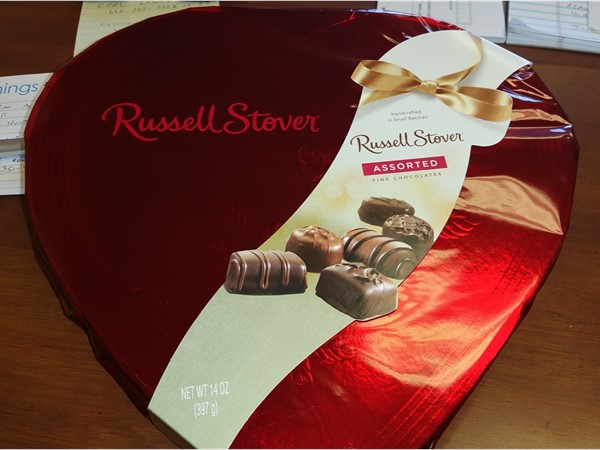 Do you need some Russell Stover chocolate after you mailed your taxes in last night