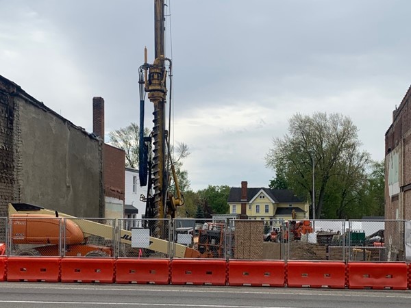 Work being done in downtown Sturgis for a new Steakhouse/24 unit apartment complex