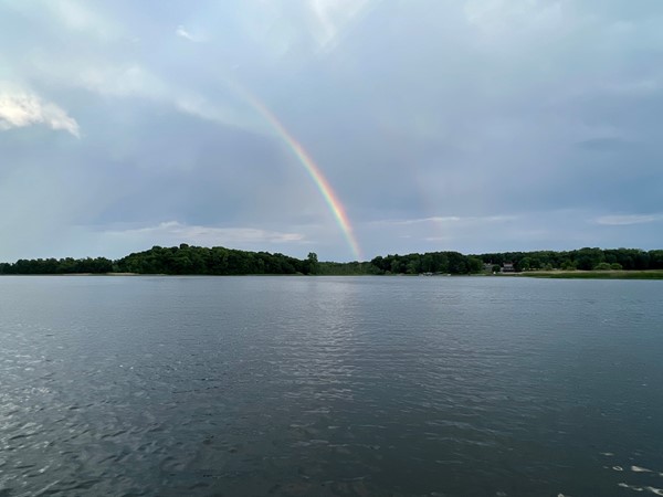 Rainbow over Bennett Lake