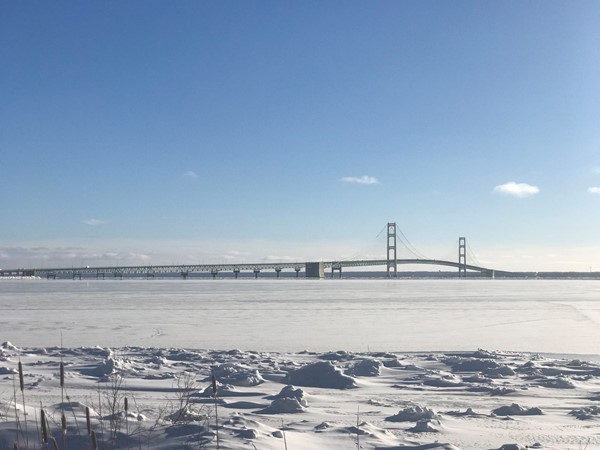 A beautiful -7° with a view of Mackinac Bridge
