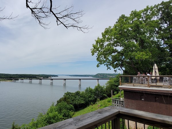 Enjoy the view from the patio at Shawnee Bluff Winery on Bagnell Dam Blvd