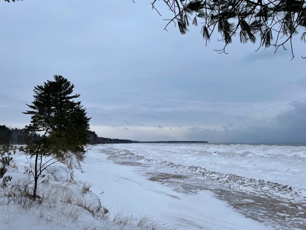 View of Shot Point and Lake Superior while at a rest stop just off M28 highway 