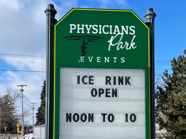 Physicians Park Ice Rink is now open. Come and enjoy