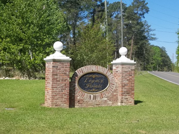 Elegant entrance sign for Legacy Pointe 