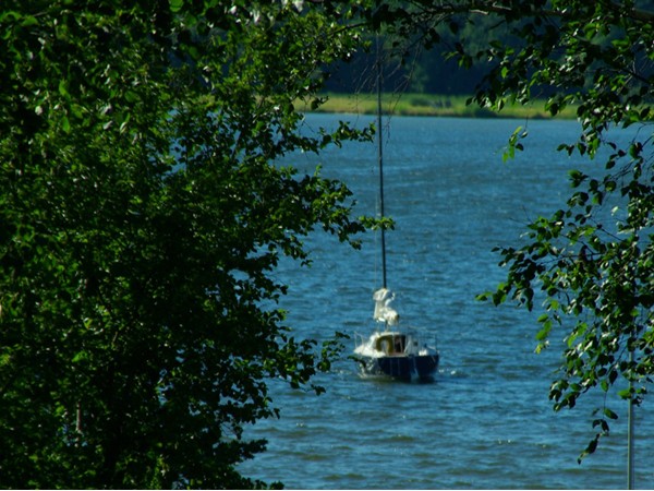 A sailboat moored on White Lake