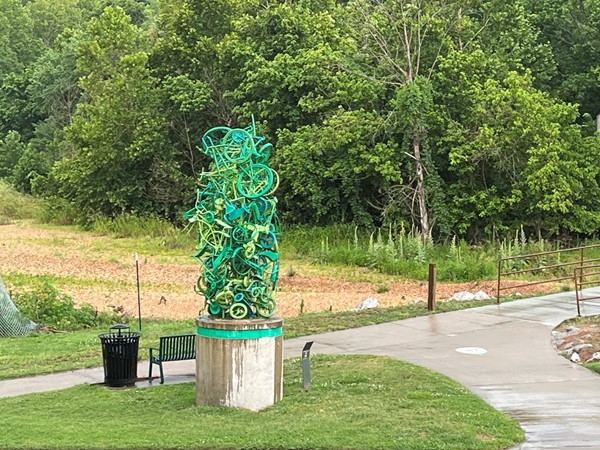 Admire this creative bike art work along the Razorback Greenway Trail in Bella Vista, AR