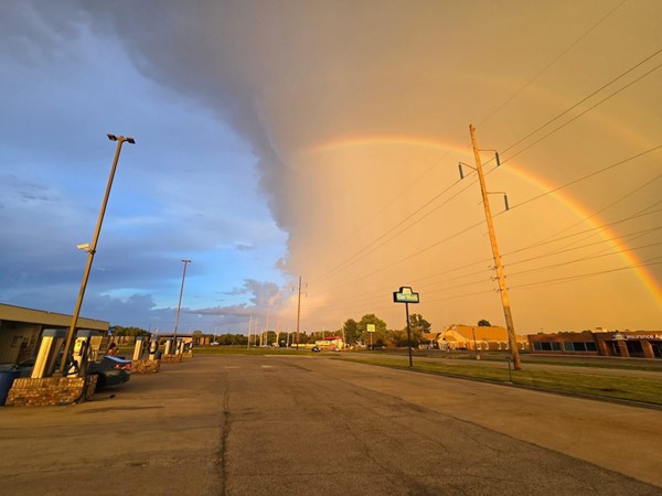 Part of the Kansas City skyline after a storm. So pretty!
