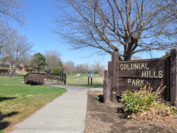 East entrance to Colonial Hills Park - Adjoins the east side of Colonial Hills