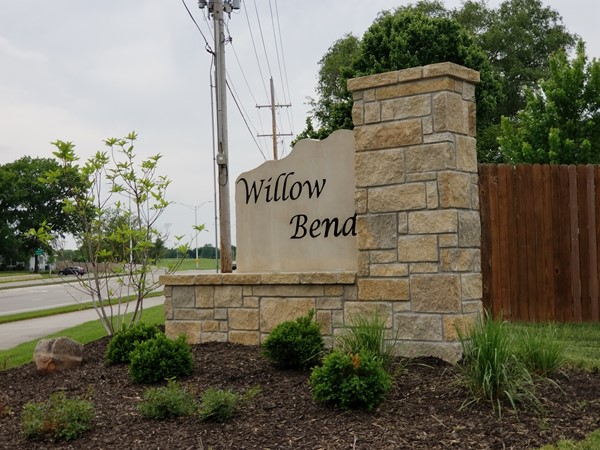 Willow Bend Subdivision monument on 159th Street
