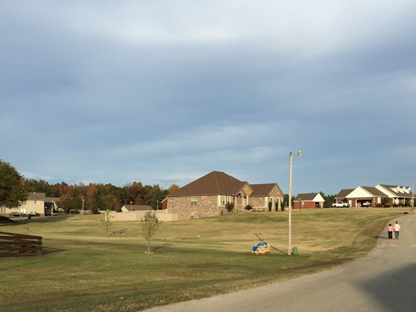 Street view of North Pointe subdivision in the NW edge of Jonesboro. Country living close