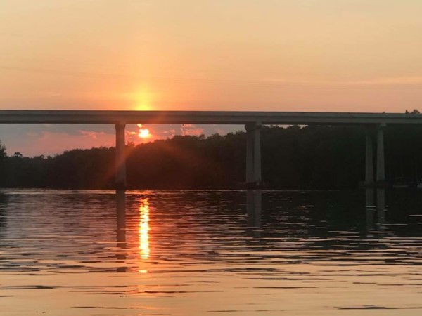 Beautiful sunset from the Tickfaw River at Hwy 22 bridge 