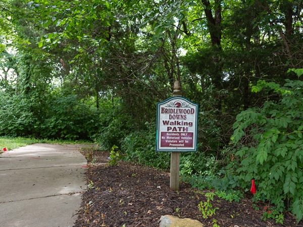 Bridlewood Downs has its own private walking path exclusively for residents
