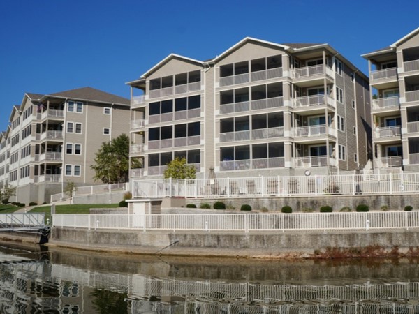 Lake side of the Mystic Bay Condominiums