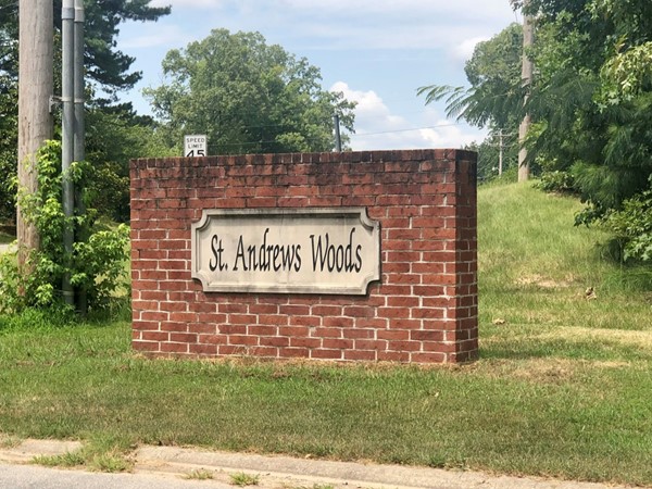 Entrance to St Andrews Woods in Benton, Arkansas located in Saline County