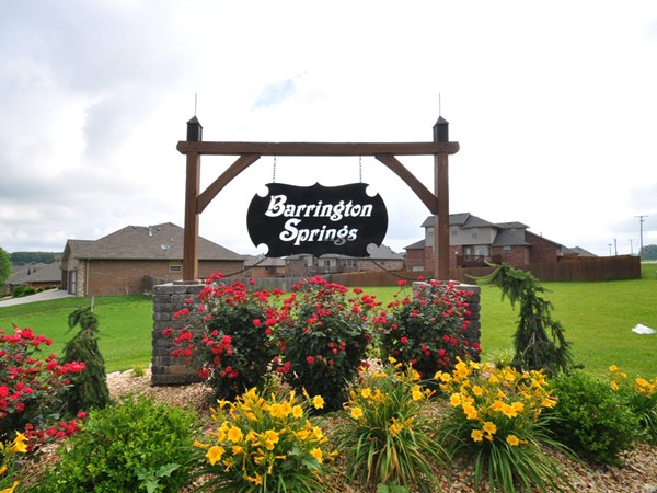 Barrington Springs subdivision entrance