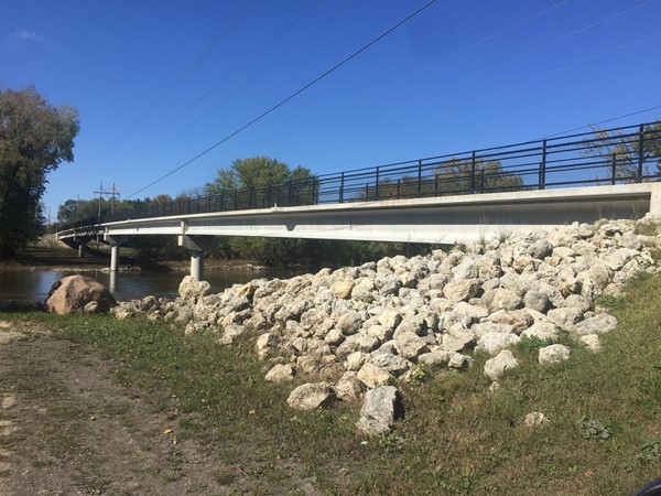 A new recreational bike trail goes over the Shell Rock River 