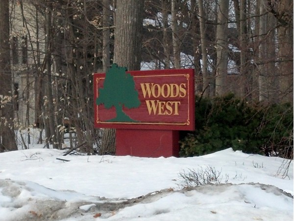 Woods West subdivision entrance 