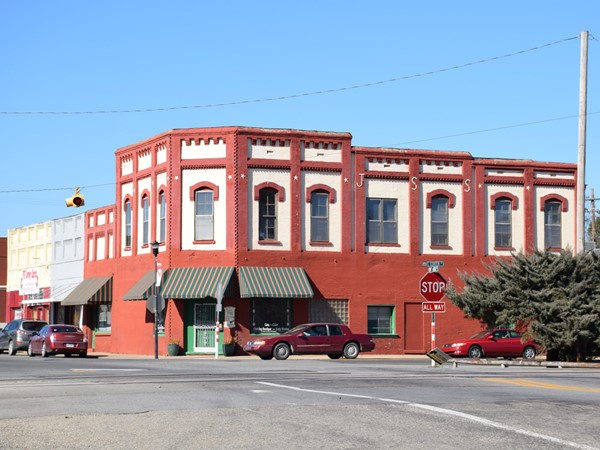 One of Beebe's historic buildings in the heart of downtown near the railroad tracks
