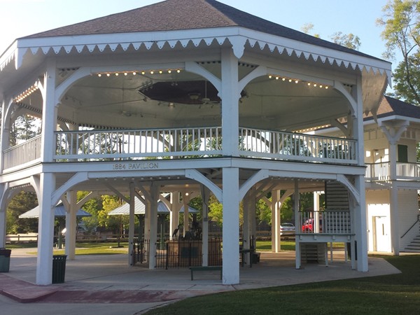 This pavilion once stood at the 1884 world's fair and now stand in the heart of Abita