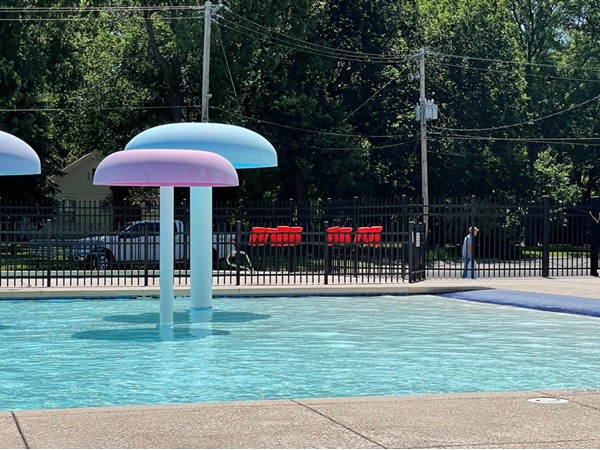 Warm day to cool off in the city pool! Something for everyone here
