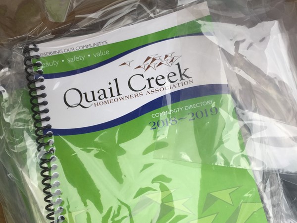 Quail Creek HOA Directory pick-up day! I love being involved in my neighborhood