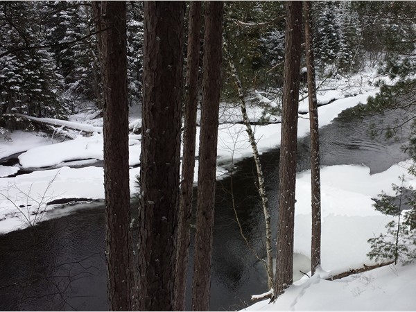 AuSable River ~ Beautiful spot for a stop while snowmobiling