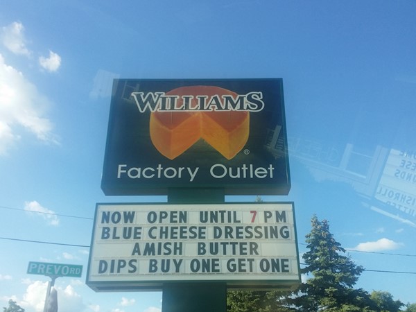 Williams Cheese Factory for unique, local food items