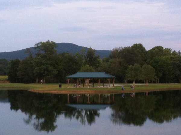 Enjoy an evening stroll on the greenway trail by the lake in Jones Valley