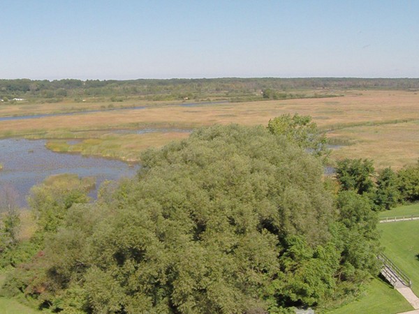 The White River flats near the mouth. Goodrich Park is on the right