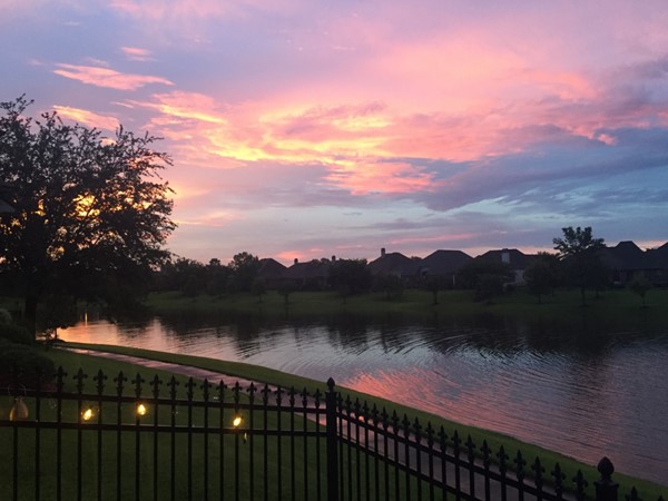 Stunning sunset over the lake