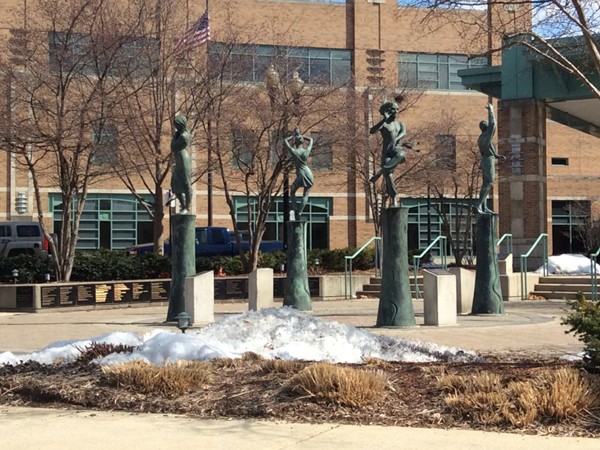 Statues in front of Bronson Hospital