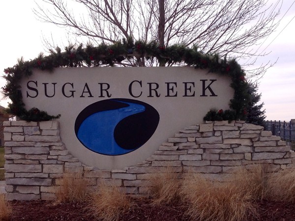 The entrance to the Sugar Creek neighborhood