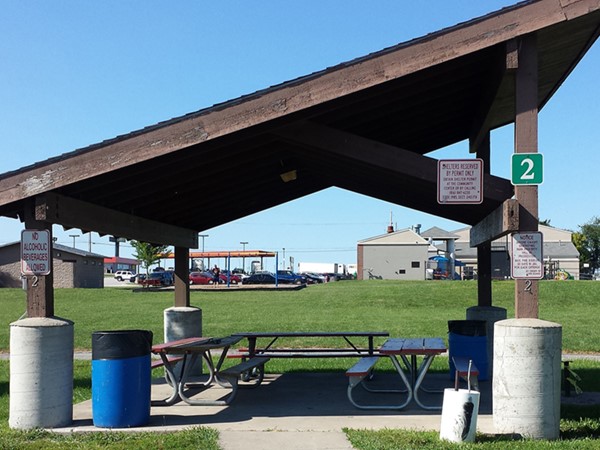 Picnic shelter in the park at the Grain Valley Community Center