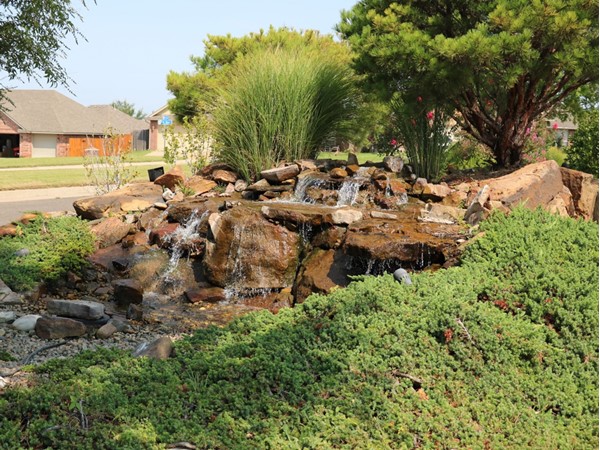 The Falls has several water features and great landscaping at the entrance 