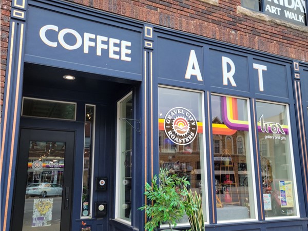 Local coffee shop, art exhibitions, and curated gifts