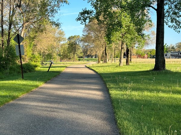 Big Woods Lake offers nice paved trails around the lake with great views of fields, woods and lake