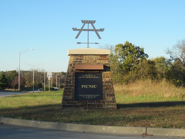 Landmark sign for the picnic area in Legacy Park