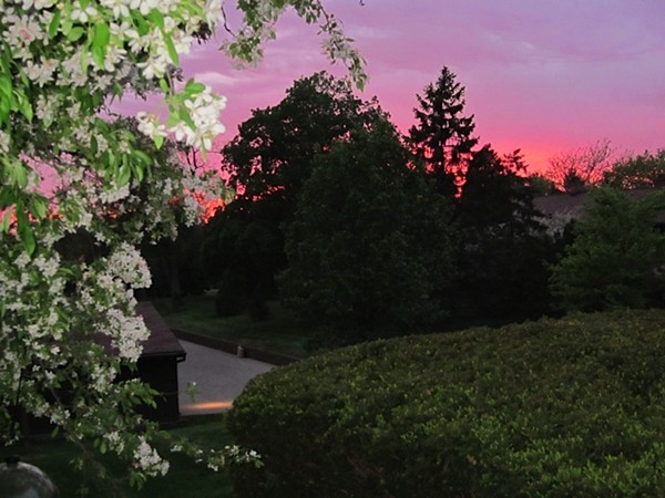 A pink sunset from my own balcony at Earhart Village Condominium Homes