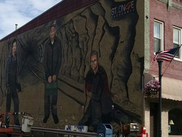 This three story mural of local miners is almost complete. A great addition to downtown 