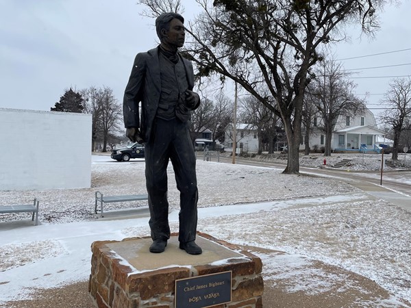 Statue honoring Chief Big Heart of the Osage nation 