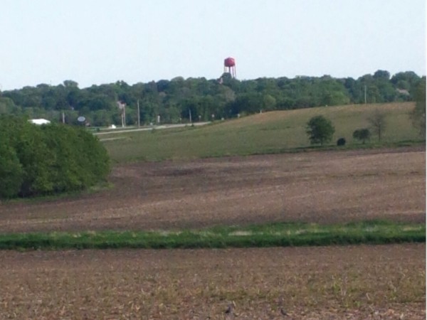Here's the view I have of the Denver water tower from my house! I love Iowa