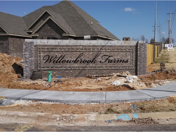 New and upcoming Willowbrook Farms in southwest Bentonville off Shell Road